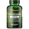 THE SUNSHINE NATURAL L-GLUTATHIONE WITH VITAMIN C, E, ALPHA LIPOIC ACID & ANTIOXIDANT FOR RADIANT BEAUTIFUL SKIN | ANTI-AGEING | REDUCES PIGMENTATION & DARK SPOTS 1000MG 60 CAPSULES
