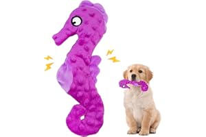 UxClishe Squeaky Interactive Dog Toys, No Stuffing Dog Chew Toy Indestructible Dogs Plush Toys with Crinkle Paper for Small and Medium Dogs Birthday Gifts Playing and Training