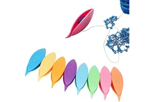 Tissting 9 Piezas Lanzadera de Frivolité, Volantes de Frivolité de Plástico, Herramienta Artesanal Agujas de Abalorios Accesorios de Ganchillo Conjunto de Hilo de Tejido Herramientas de Costura