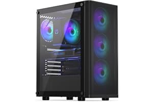 ‎ENDORFY ENDORFY Ventum 200 ARGB, Gaming pc gehäuse ATX, 4X 120mm ARGB Lüfter enthalten, Seite aus gehärtetem Glas, Frontblende aus Mesh, Breite Kühlkompatibilität, Kompakter Formfaktor, EY2A014