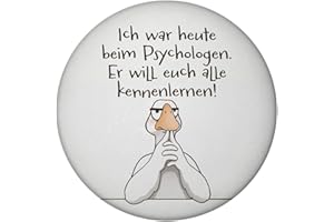 ‎SPEECHEESE Gilbert die Gans Magnet rund mit Spruch Psychologe Will euch alle kennenlernen Witziger Humor für Büro und Kollegen Sarkasmus für Miesepeter bei der Arbeit