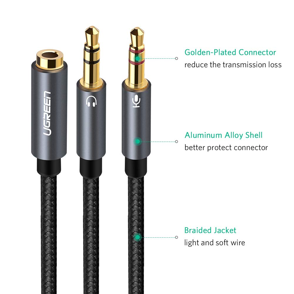UGREEN Cavo Audio Sdoppiatore Cuffie Microfono 2 in 1, Adattatore Jack  3,5mm Maschio a Femmina, Adattatore Audio Jack in… – Elettronica 24 ore |  Tutto il mondo elettronica