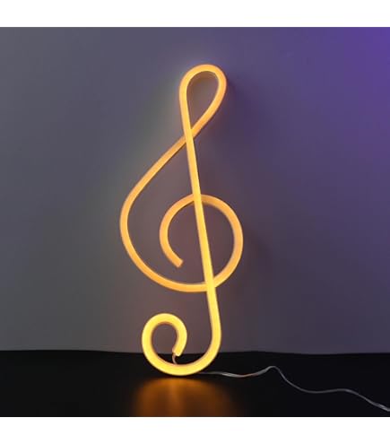 Neonbord met muzikale noot, neonlicht, wanddecoratie, muziek Neonbord met muzikale noot, neonlicht, wanddecoratie, muziek