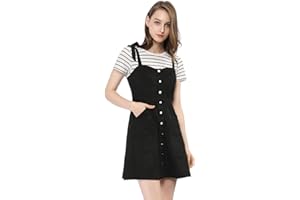 Allegra K Mono De Mujer De Ante Sintético con Una Línea De Pichi Corto Y Abotonado En General