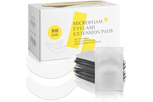 LASHVIEW 100 Pairs Eye Pads Lash Extensions, Under Eye Pads Kit for Eyelash Extension, Microfoam Eye Pads, Lash Extension Lint Free, Fit Most Eye Shape, Stick Well,Hypoallergenic,Waterproof