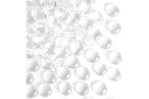 VGOODALL Clear Glass Pebbles 420-Pack 1.9kg｜1.5-2cm Crystal Stones for Aquarium Gravel, Vase Filler, Hydroponics & Home Decor