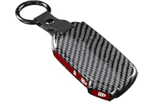 ‎ONTTO ontto Autoschlüssel Hülle Cover Passt für Kia Sportage R GT Stinger GT Sorento Ceed CD Cerato Forte 2018-2021 ABS Schutzhülle Schlüsselhülle Schlüsselanhänger Schlüsselbox 3 Tasten-Kohlefaser rot