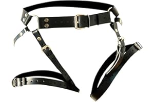 GENERIC Damen Punk Leder Körperkette Sexy Einstellbare Taillenkette Schwarz Bein Strumpfband Gürtel Gothic Schelling Kette Körperzubehör für Frauen