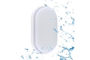 Sigmaled lighting, Plafoniera led 15W per esterni, Resistente all'Acqua, Luce Naturale 4000K, 1350Lm, Applique OVALE IMPERMEABILE IP54 da soffitto e parete, per Esterno o Interno