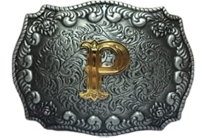 COOLLA Belt Buckle for Men- Initial Letters ABCDEFG to Z Western Rodeo Texas Cowboy Large Belt Buckles