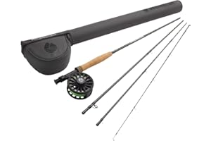 Redington Wrangler Fliegenfisch-Set, mittelschnelle Angelrute, Crosswater Rolle, Fliegenschnur, Vorfach und Tragetasche