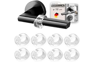 Türklinkenpuffer - 8er Set Türstopper Klinke, Transparente Türstopper für Türklinke, Türgriff und Fensterklinke Anschlagdämpfer Stopper zum Schutz vor Macken, Ø18mm, Geeignet für Ø17mm-Ø20mm Türgriffe