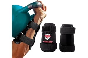 TAVIEW Kettlebell Wrist Guards, Adjustable Straps for Comfortable Fit, 7mm Protection - Covers Wrist and Forearm, Wear on Skin and Shirt, Lightweight and Durable (Pair)