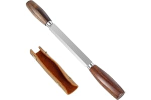 Foppla SK5 14,5 cm dragkniv med läderslida, rak rakning, träsnideri, verktyg, träbearbetning, handverktyg, träsnideri, dragkn