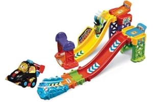 VTech - Tut Tut Bolides - Tremplin Cascades De L'Extrême Et Lucas, Roi du Championnat, 1 Univers De Jeu- 1 Voiture - Version FR