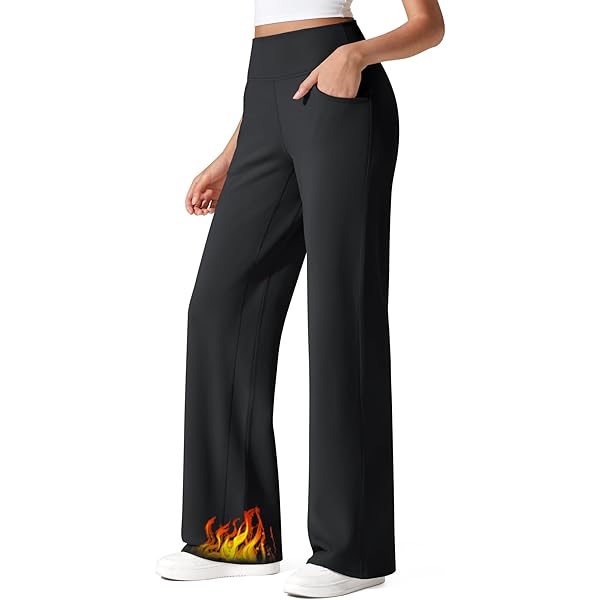 G4Free Yogabroek met zakken, wijde beenbroek voor vrouwen, hoge taille, rekbaar, werkbroek, casual joggingbroek, Petite/Regular/Tall, Lichtgrijs, XXL/Klein