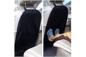 Ciaoed 2-pak ochraniaczy na siedzenie samochodowe, wodoodporny pokrowiec z tkaniny Oxford, odporny na plamy, odporny na zabrudzenia z regulowanym paskiem, uniwersalna podkładka do samochodu dla dzieci - czarny