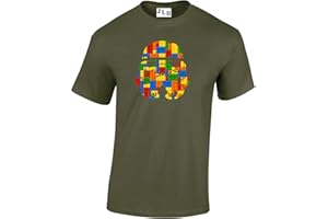 JLB Print Trooper Helmet Bricks Space Wars Sci Fi Movie Film Inspired Premium Quality Regular Fit T-Shirt Top for Men and Teens