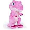 Posh Paws 37772 Dinky 25CM (10-Inch) T (Tyrannosaurus Rex) Dinosaur Soft Toy, Pink