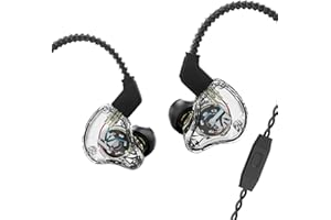 keephifi KBEAR KS1 Musiker-Kopfhörer mit Mikrofon in Ear Monitoren Ohrhörer IEM kopfhörer, Dual-Magnetkreis,dynamische In-Ear-Kopfhörer,Ohrhörer für Laufen, Workout, Reiten (klar,mit mikro)