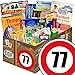 Produktbild 77. Geburtstag Geschenk - Ostprodukte SPEZIALITÄTEN Box + Geschenkverpackung "Verkehrsschild 77" mit Ostmotiven + Geschenkset mit Rotkäppchen Sekt 0,2L, Brausepulver, Rote Grütze Himbeer uvm. +++ Ost Waren DDR Box als Geschenkkorb mit Kultprodukten der DDR ++ Geburtstagsgeschenk Ostpaket Geschenkset Mutter Männergeschenke Geschenk Ideen für Ihn Geschenke Geburtstagsgeschenk 77 Geburtstagsgeschenke für Männer für Mutter zum 77 Ostgeschenke