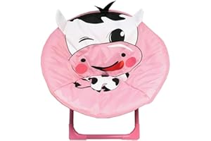 just4baby Kids Children Foldable Bedroom Play Room Moon Chair Moonchair Pink Cow Design