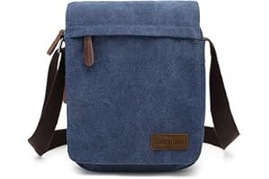 Sechunk Vintage Style Small Canvas Crossbody Bag