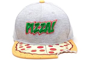 Meroncourt Unisex Teenage Mutant Ninja Turtles (TMNT) Pizza Bite Snapback, Einheitsgröße, (Sb080602tmt) Baseballkappe, Mehrfarbig (Grau), One Size