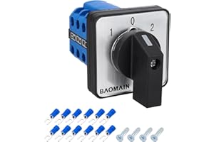 BAOMAIN Interruttore rotativo universale, On-Off, 550 V, 20 A, 3 posizioni, 3 fasi, approvazioni CE, IP66, LW28-20/D303.3