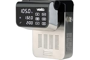 V VESTA PRECISION Vesta Precision Imersa Expert SV320 Professioneller Thermozirkulator zum Kochen bei niedrigen Temperaturen | Inklusive WLAN-Steuerungs-App und Timer | Vakuum-Kochmaschine, Farbe: Schwarz