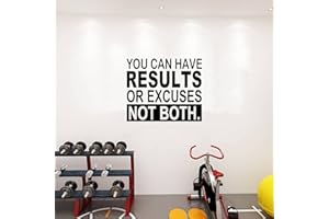 SEATUNE Motivational Wall Decals, Teamwork Wall Decal, Vinyl Art Stickers Quotes Inspirational Gym Office Sports Fitness Yoga Positive Family Poster Home Signs Sayings Black, You Can Have Results 30"X25"