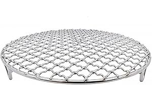 DAZZLEEX Grillrost Rund 201 Edelstahl Draht Ofen Grill Platte Outdoor Garten Camping Picknick Werkzeug Dia.240mm 1.8mm Dick