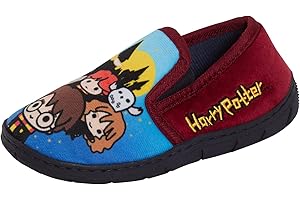 Harry Potter Chibi Slippers Boys Girls Hogwarts Slip On Mules Kids Indoor House Shoes