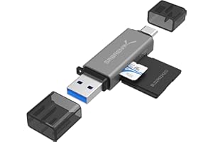 SABRENT Lettore Schede SD & micro SD, Alta Velocità Adattatore USB 3.0 Tipo C OTG, Supporta SD, SDHC, SDXC, MMC/MicroSD, T-Flash (CR-BCA2)