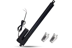 Jvnvlki Course 300 mm - 3000 N - Étanche IP65 - Entraînement linéaire 12 V - Moteur linéaire 5 mm/s - Avec étriers de montage pour porte Lift Coop, armoire, ouvre-fenêtre, ouvre-porte, domotique