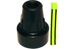 ‎OLANMARP Ossenberg Krückenkapsel 16 mm schwarz + 1 Stück Olanmarp Klettarmband mit Streifen (1 Stück Krückenkapsel)