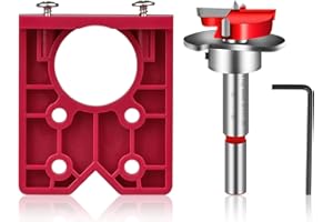 Hakkin Hinge Jig 35mm Door Hinge Jig Drill Guide Concealed hinge jig with Forstner Bit Sets Positioner for Cabinet Hinge Wood Furniture Door Hinge Installation