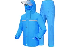 Coutyuyi Herren & Damen Regenanzug Reflektierender 100% Wasserdichter Anzug Outdoor Regenmantel Winddicht Regenjacke