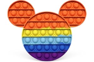 KUNSTIFY Pop it Fidget Toy - Juguete antiestrés para Adultos y niños, Juguete antiestrés, Juguete de Figura de Juguete para inquietud, Juego de Figuras, Juego de Figuras, Arco Iris y ratón