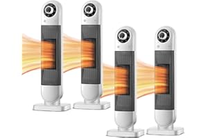 CUNSIEUN Riscaldatore ventilatore 2000 W, riscaldatore ventilatore in ceramica con termostato e 3 livelli di potenza, timer 8 ore, oscillazione di 70°, protezione da surriscaldamento e ribaltamento