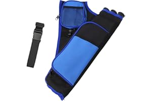 KURUGEILI 3-Tubes Hip Quiver Waist Hanged Archery Arrow Carry Bag with Pockets Adjustable Belt for Hunting, Target Practice, and Outdoor Shooting, Fits Both Youth and Adults