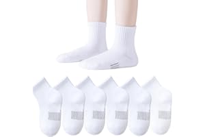 Marchare Kids Athletic Socks Half Cushioned Crew Socks Ankle Socks Kids Cotton Sport Socks