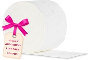 LALILL Dischetti in Cotone 500 pz - Pads Senza Pelucchi 8 Strati - Per Cleaner, Levasmalto, Tonico e Skincare - Rotolo Professionale 4x5 cm