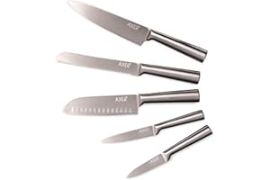 Axer Set di Coltelli da Cucina - 5 Coltelli Acciaio Inox - Ergonomico Set Coltelli da Cucina Professionali - Coltelli Cucina Set - Chef Knife Set