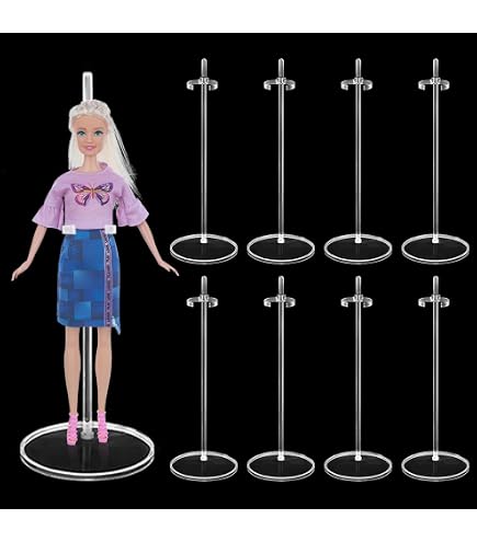 Angoily 6-Pack 15cm White Doll Display Stands - PVC Storage Rack For Fashion Dolls, Toys, Collectibles - View #3