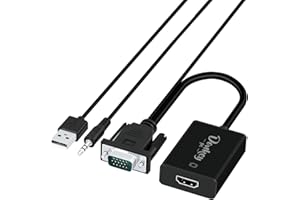 Donkey pc Convertitore VGA a HDMI. Adattatore VGA a HDMI per PC. HDMI femmina a VGA maschio 1080p con audio compatibile Raspberry pi, Netflix, Webtv, MSN TV, ricevitore TDT, Miracast