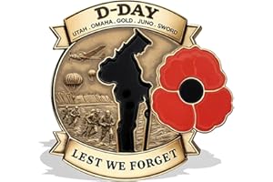 GRFFZX D-DAY 80th Anniversary Commemorative Badge - Honour The Brave Heroes in History, 1944-2024 D-Day Commemorative Badge, World War Ii Normandy Military Tribute Souvenir Badge (1PCS)