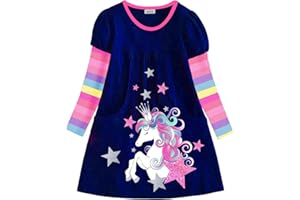 VIKITA Robes Coton T-Shirts Robe Casual Fille Vêtements
