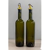 Afracam 750 ml Yeşil Yağdanlık Şişesi Yağlık Gold Akıtıcılı Kapaklı Sızdırmaz Cam Şişe 2'li 750 cc