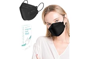 Tayogo FFP2 Face Masks,KN95 Mask Disposable Face Mask Protection for Men&Women, 5-Ply High Filtration with UK CE 0370 Certified,Individually Packed (20black-fish)